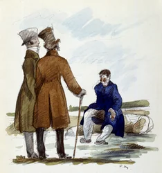 Illustration av Andre Mare (1885 - 1932) för romanen "Översten Chabert" av Honore de Balzac