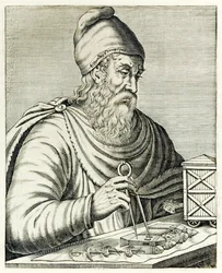 Arkimedes från Syrakusa ur „True Portraits“ av André Thévet, utgiven 1594