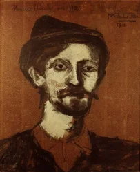 Porträtt av Maurice Utrillo (1883-1955) (olja ombord)