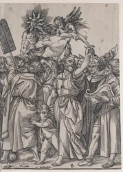 Avsnitt B: Isaac, Noah och andra figurer, från The Triumph of Christ, 1836.