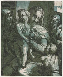 Jungfru och barn med St. John, St. Catherine of Siena och Saint Francis, 1585.
