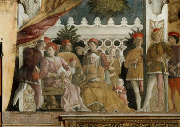 Gonzagas hov, fresk i Camera degli Sposi i Palazzo Ducale i Mantua, 1474