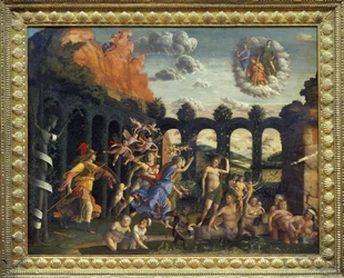 Minerv som jagar lasterna i dygdens trädgård - Andrea Mantegna, cirka 1497, Louvren, Paris.