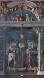 St Bernardino av Siena med änglar
