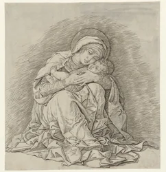 Sittande Mary med barn