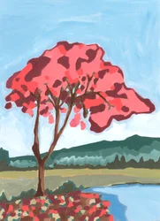 Acacia, 2024 (akryl på papper)