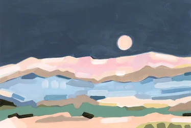 Moonlight valley, 2024 (akryl på papper)