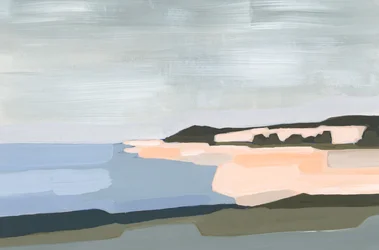 Peach Beach, 2023 (akryl på papper)