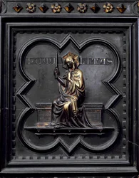 Ödmjukhet, panel D i södra dörrarna till dopkapellet i San Giovanni, 1336 (brons)