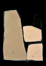 Beige och svarta abstrakta former