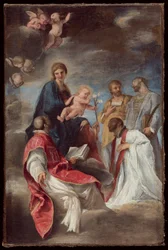 Madonnan med barnet och de heliga Ignatius av Loyola, Franciskus Xavier, Kosmas och Damianus