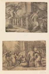 Bebådelsen, tillbedjan av herdarna, efter ca. 1552 .