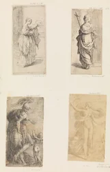 Två kvinnor, Mars och Cupid, Diana, ca. 1536-38.