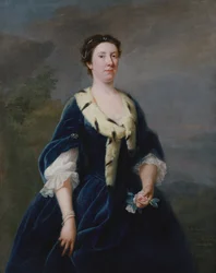 Porträtt av Lady Oxenden (olja på duk)