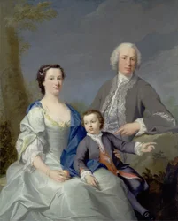 Sir Robert och Lady Smyth med deras son, Hervey, ca 1738-39 (olja på duk)