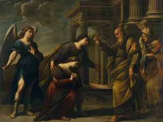 Raguels välsignelse av hennes dotter Sarah innan hon lämnade Ecbatana med Tobias, ca. 1640