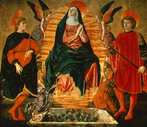Jungfruns antagande och de heliga Julian och Miniato, av Andrea del Castagno (ca 1421-1457)