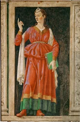 Sibyllan från Cumae, ca 1450 från den berömda serien med män och kvinnor målad för Villa Carducci i Legnaia (målning på duk)