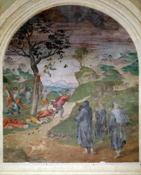 Life of St. Philip Benizi: straffet för syndare (Fresco