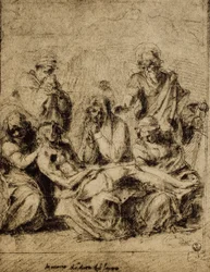 Study for the Deposition, teckning av Andrea del Sarto. Cabinet of Drawings and Prints, Uffizi Gallery, Florens