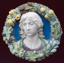 Head of a Youth (emaljerad terrakotta)