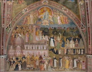 Via Veritatis, den militanta och triumferande kyrkan (Le chemin de verite, den militanta Eglise et triomphante) - Fresk av Cappellone degli Spagnoli par Andrea di Bonaiuto