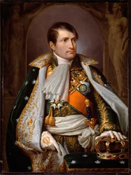 Porträtt av Napoleon Bonaparte i dräkt som kung av Italien
