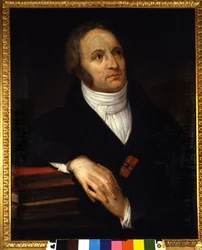 Porträtt av Vincenzo Monti (1754 - 1828), italiensk poet. Målning av Andrea Appiani (1754-1819). 1809. Konstgalleriet Brera, Milano