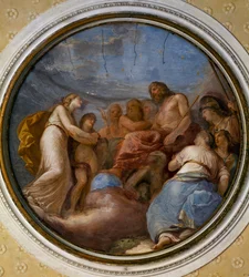 Tondo målad av Andrea Appiani (1754-1817), Villa Reale, Monza, Italien