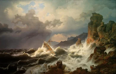 En havsstorm vid den norska kusten