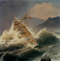 En havsstorm vid den norska kusten