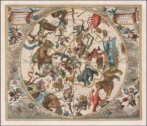 1660 års himmelskarta - Haemisphaerium Stellatum Boreale Antiquum