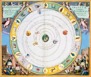 Diagram som beskriver planeternas rörelse, 1660-1661.
