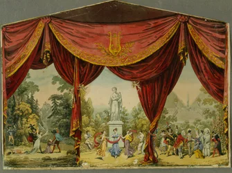 Skiss för ridån för Imperial Theatre i Sankt Petersburg, 1830-talet