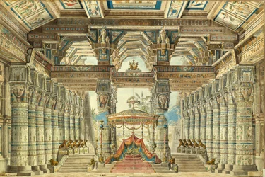 Scenografi för baletten Caesar in Egypt av G. Haendel, 1834