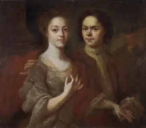 Självporträtt med hustrun, ca. 1729