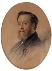 ""Porträtt av adelns marskalk V Y Tulinov"" (Porträtt av adelns marskalk V.Y. Tulinov) Pastellteckning av Andrei Belloli (1820-1881) 1868 Ivan Kramskoy Museum of Fine Arts (eller Kramskoi) i Voronezh (Voronezh) , Ryssland.