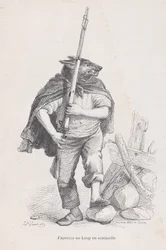 Jag såg en varg stå och vakta från scener ur djurens privata och offentliga liv..., ca. 1837-47.