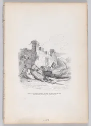 När han sov i solen... från Scener ur det privata och offentliga livet i ..., ca. 1837-47.