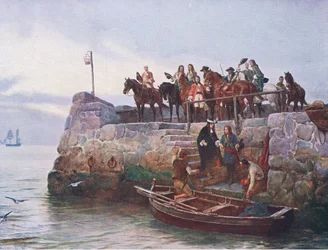 The Lost Cause: James II:s flykt efter slaget vid Boyne 1690, illustration från 