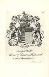 Vapensköld och vapen av höger ärade Henry Bowes Howard