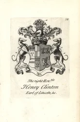Vapensköld och vapen av höger ärade Henry Clinton, 7:e Earl of Lincoln