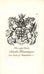 Vapen och vapen av den högra adelige Charles Edward Montagu