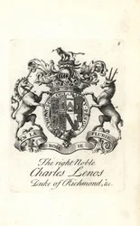 Vapen och vapen av den högra adelige Charles Lenos eller Charles Lennox