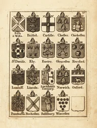 Vapensköld av biskoparna av Bath & Wells, Bristol, Carlisle, Chester, Chichester, etc.