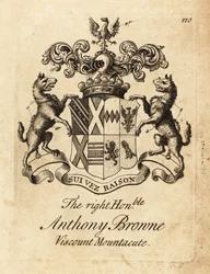 Vapensköld av högern Anthony Browne, Viscount Mountacute eller Viscount Montagu