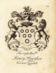 Vapensköld av högern Henry Lowther, 3:e Viscount Lonsdale (1694-1751)