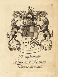 Vapensköld av högern Lawrence Fienes, 5:e Viscount Saye och Sele (1690–1742)