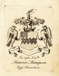 Vapensköld av högern ärade Maurice Thompson, Lord Haversham, 2nd Baron Haversham