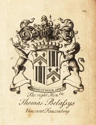 Vapensköld av högern Thomas Belasyse, Earl Fauconberg eller Thomas Belassys, Viscount Fauconberg (1699-1774)